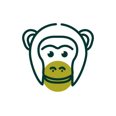Monkey half line half color style icon vector design