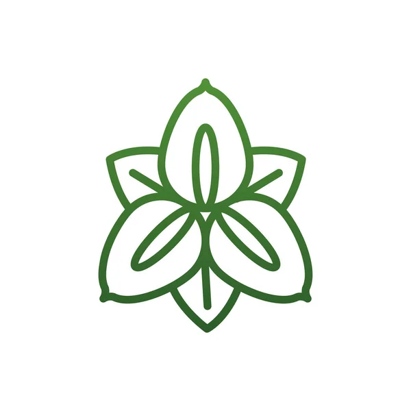 Isolé fleur naturelle dégradé style icône vectoriel design — Image vectorielle