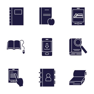 Isolated books silhouette style icon set vector design