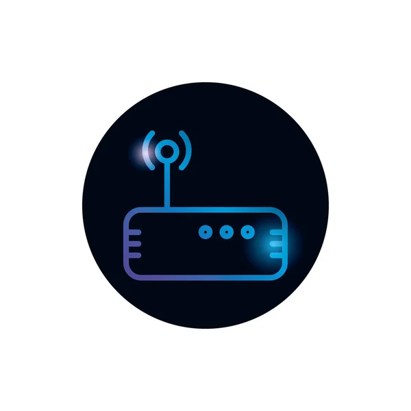 Isolated wifi machine gradient style icon vector design — Διανυσματικό Αρχείο