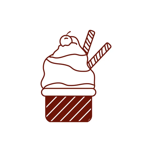 Icono de diseño de vectores de estilo de línea de helado aislado — Vector de stock