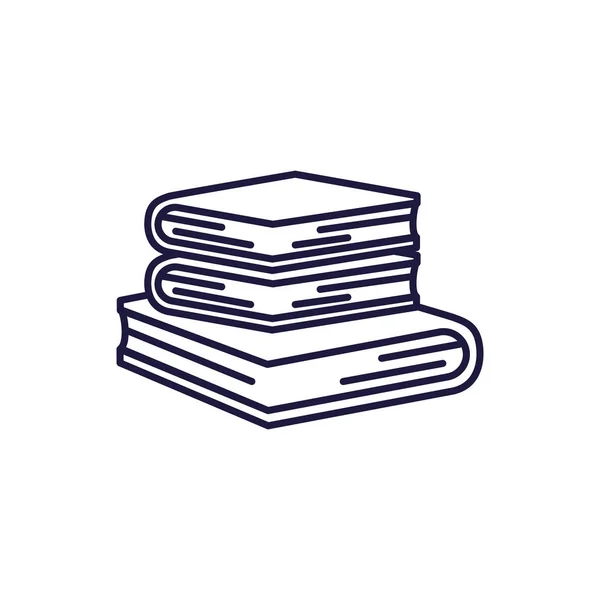 Libros de educación aislados estilo de línea icono de diseño vectorial — Vector de stock