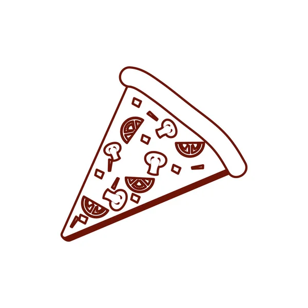 Diseño de vectores de icono de estilo de línea de pizza aislada — Vector de stock