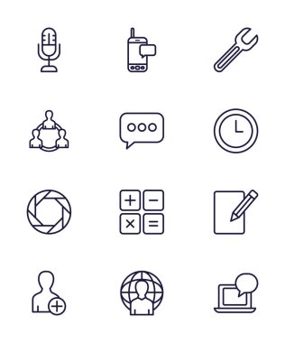 Isolated social media line style icon set vector design
