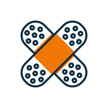 Isolated bandages half line half color style icon vector design