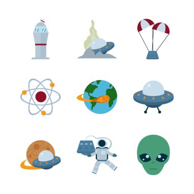 İzole edilmiş roket düz stil vektör tasarımı