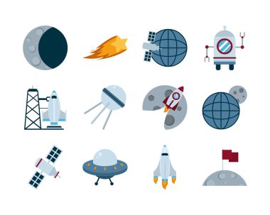 İzole edilmiş roket düz stil vektör tasarımı