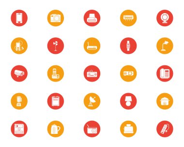 Technology block style icon set vector design
