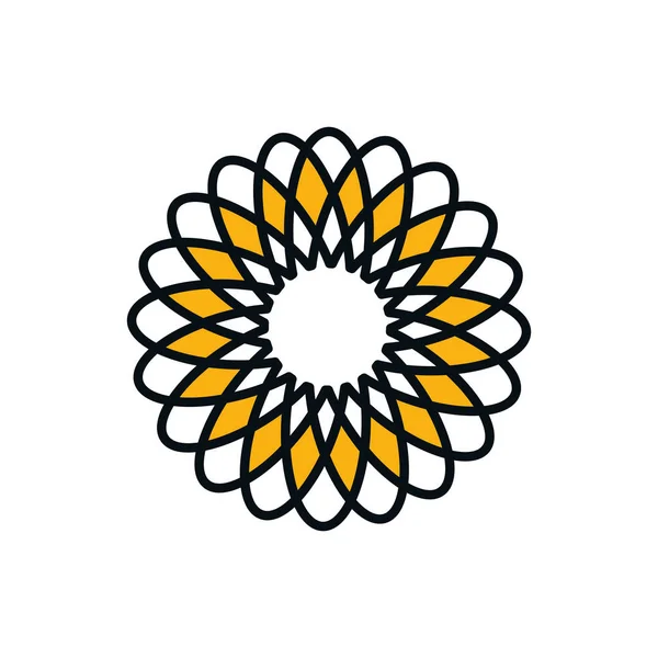 Ramadán flor mitad línea mitad color estilo icono vector diseño — Archivo Imágenes Vectoriales