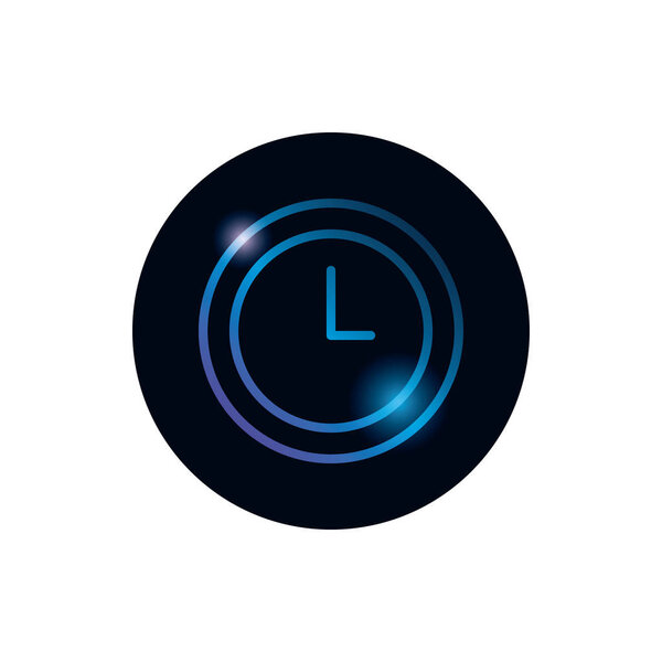 Isolated clock instrument gradient style icon vector design