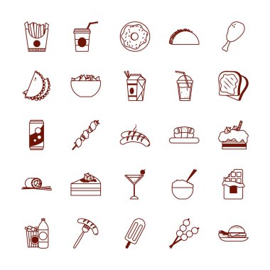 Isolated food line style icon set vector design