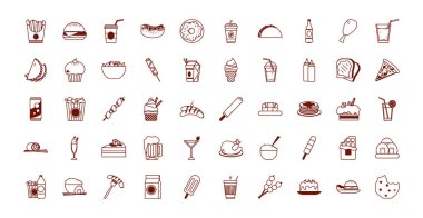 Isolated food line style icon set vector design