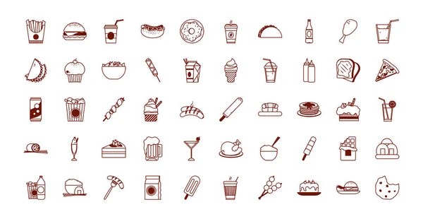 Isolated food line style icon set vector design