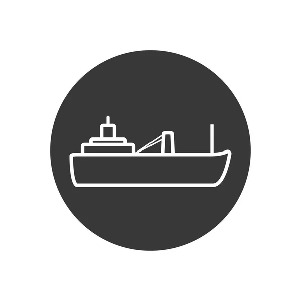Projeto de vetor ícone de estilo de bloco de linha de navio de óleo isolado —  Vetores de Stock