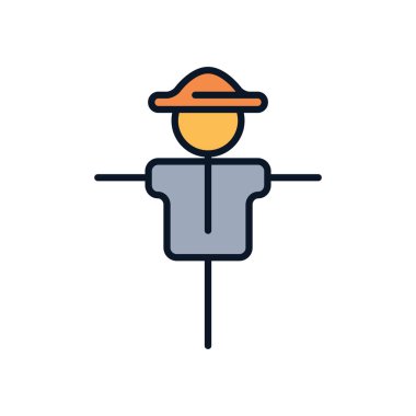 Isolated scarecrow line fill style icon vector design