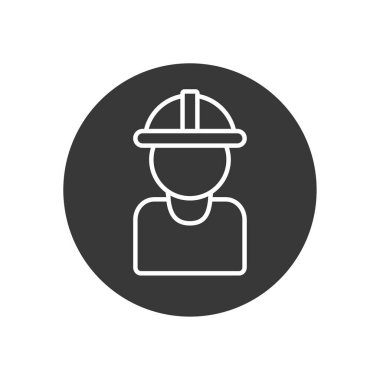 Isolated builder man with helmet line block style icon vector design