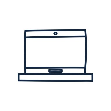 Isolated laptop doodle line style icon vector design
