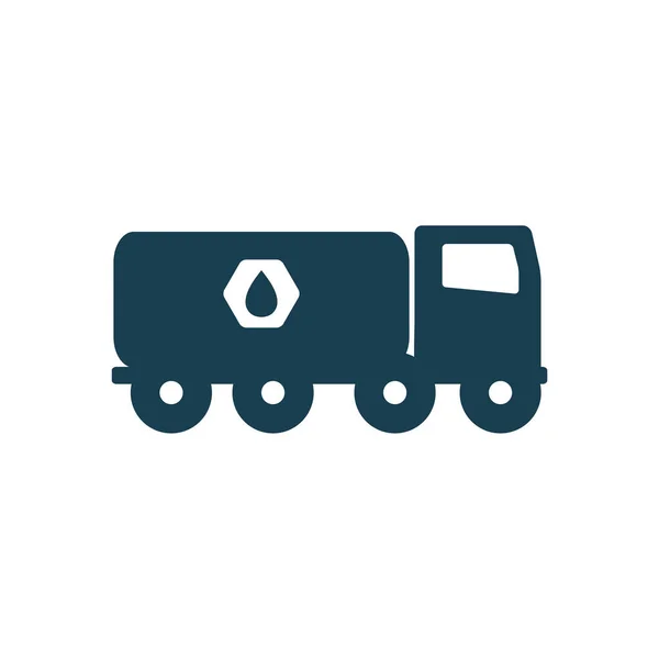 Isolated oil truck silhouette style icon vector design — Stock Vector