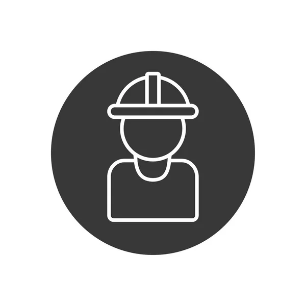 Isolated builder man with helmet line block style icon vector design — ストックベクタ