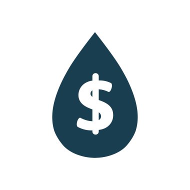 Isolated dollar inside oil drop silhouette style icon vector design