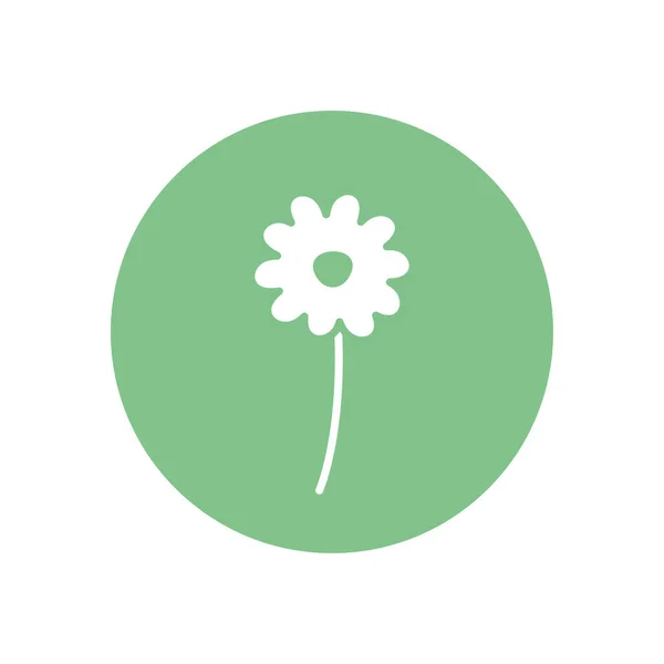 Isolated natural flower silhouette block style icon vector design — Διανυσματικό Αρχείο