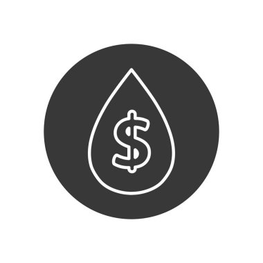 Isolated dollar inside oil drop line block style icon vector design