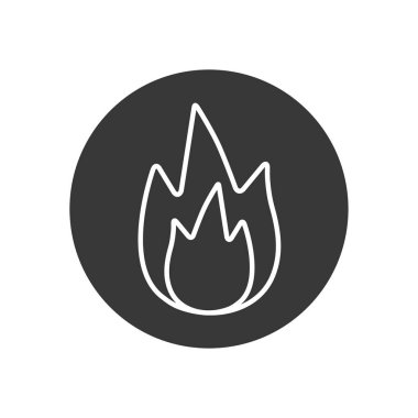 Isolated flame line block style icon vector design