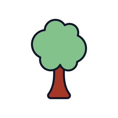 Isolated season tree line fill style icon vector design