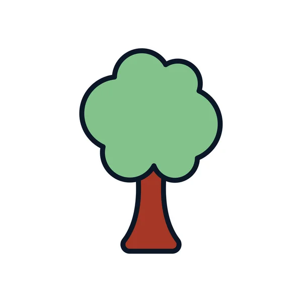 Isolated season tree line fill style icon vector design — Stockvektor