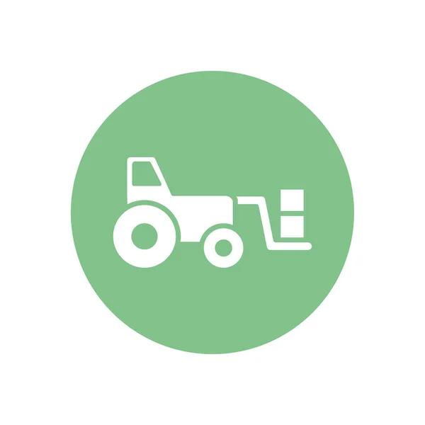 Isolated tractor silhouette block style icon vector design — Stock vektor