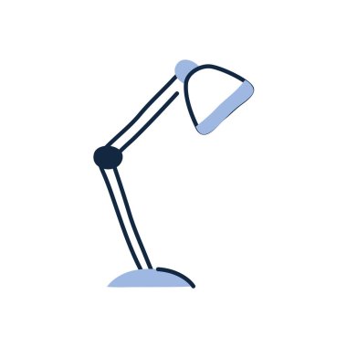 Isolated desk lamp doodle line fill style icon vector design