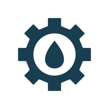 Isolated oil drop inside gear silhouette style icon vector design
