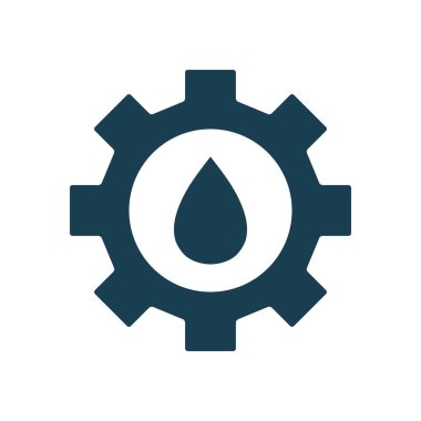Isolated oil drop inside gear silhouette style icon vector design