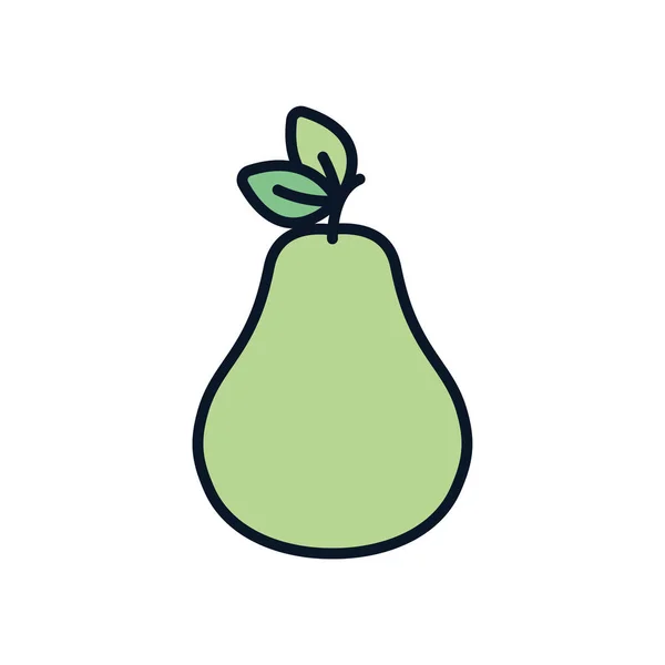 Diseño de vectores de icono de estilo de relleno de línea de fruta de pera aislada — Vector de stock