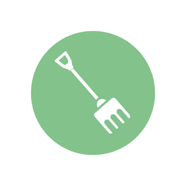 Isolated rake tool silhouette block style icon vector design — 图库矢量图片