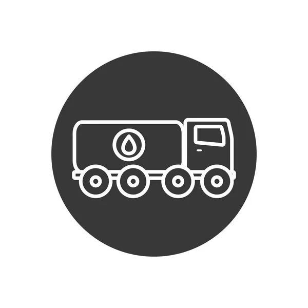 Isolated oil truck line block style icon vector design — 스톡 벡터
