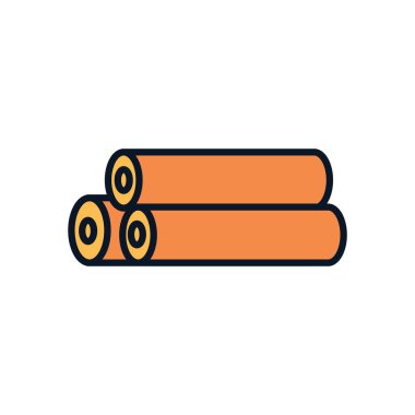 Isolated hay rolls line fill style icon vector design