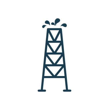Isolated oil tower silhouette style icon vector design