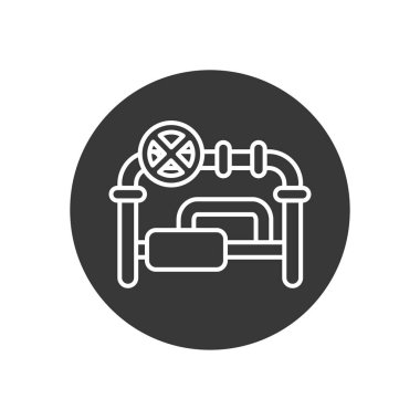 Isolated oil pipe line block style icon vector design