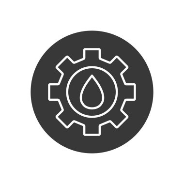 Isolated oil drop inside gear line block style icon vector design