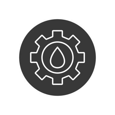 Isolated oil drop inside gear line block style icon vector design