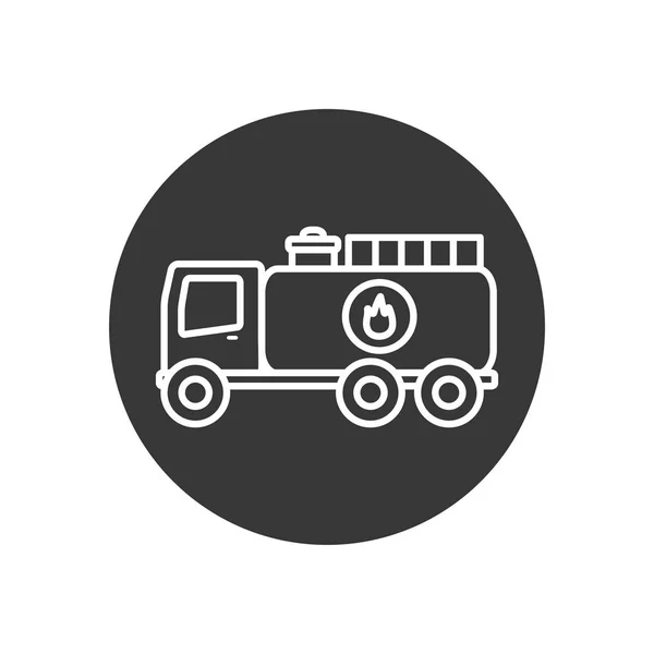 Isolated oil truck line block style icon vector design — Stockový vektor