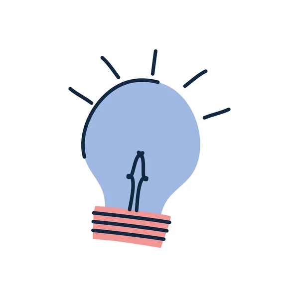 Isolated light bulb doodle line fill style icon vector design — Stockvektor