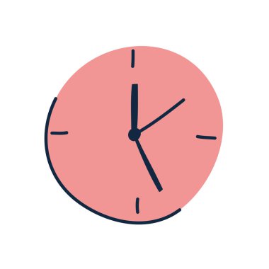 Isolated clock doodle line fill style icon vector design
