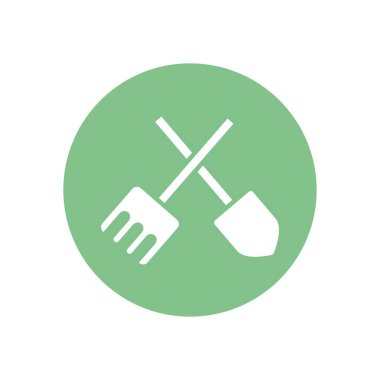 Isolated shovel and rake tool silhouette block style icon vector design