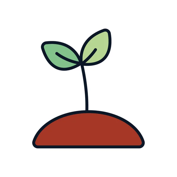 Isolated plant line fill style icon vector design — 스톡 벡터