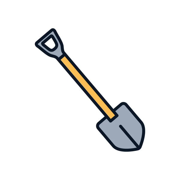 Isolated shovel tool line fill style icon vector design — Stockvektor