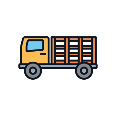 Isolated truck line fill style icon vector design