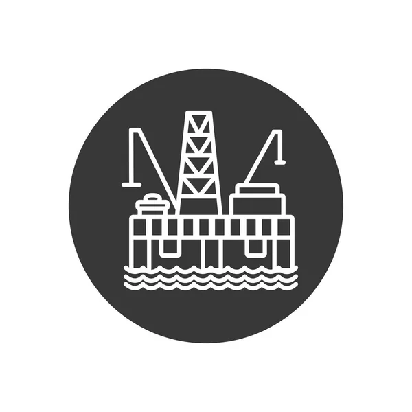 Isolated oil tower line block style icon vector design — 图库矢量图片