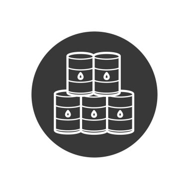 Isolated oil barrels line block style icon vector design